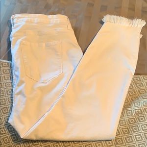 White high waisted skinny jeans